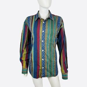 Pegasus Mens Colorful Dress Shirt Large Stitched